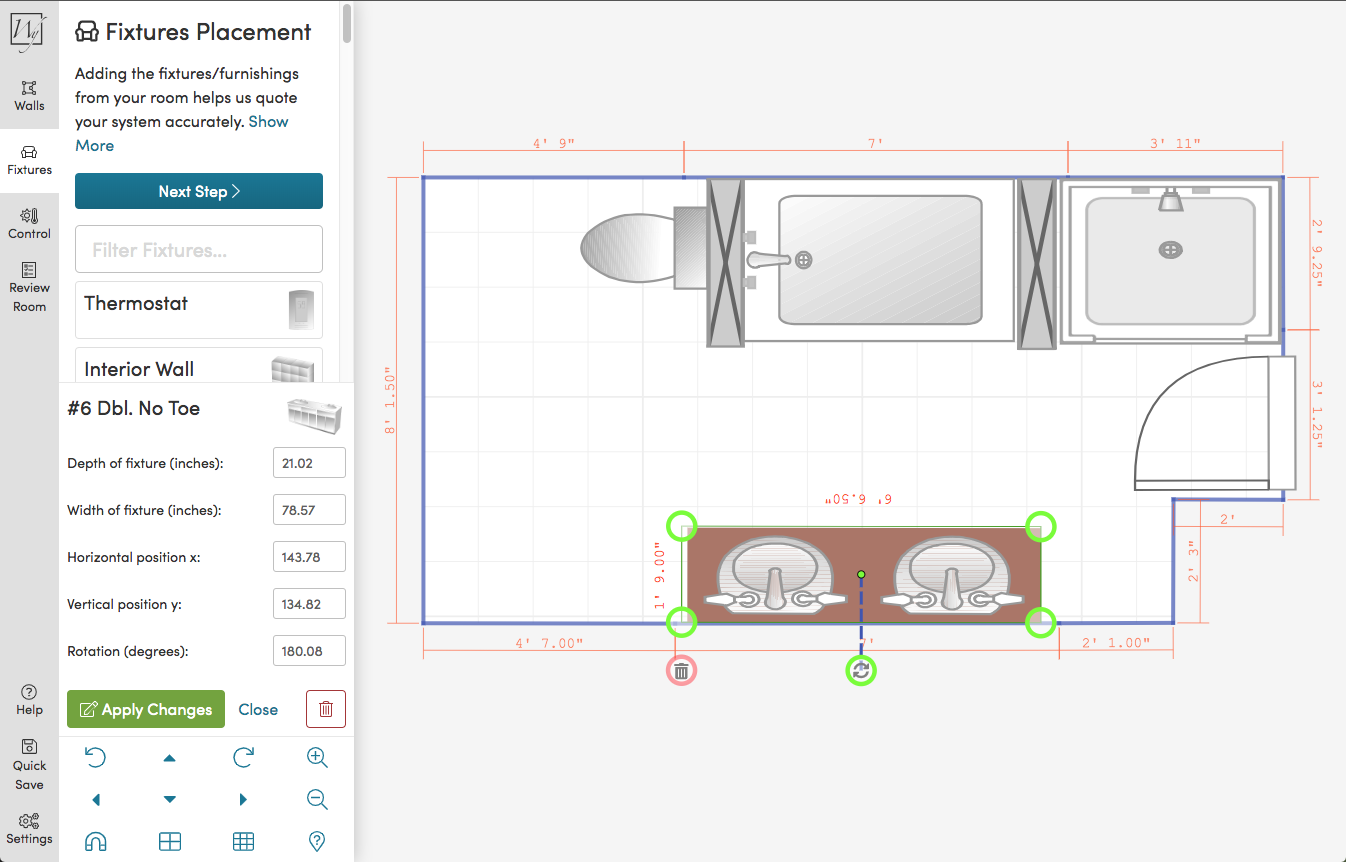 Online Floor Plan Design Tool for Heating System Layouts