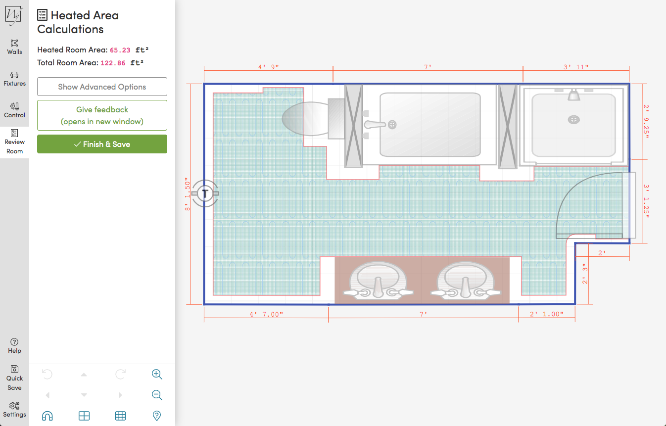 Online Floor Plan Design Tool for Heating System Layouts