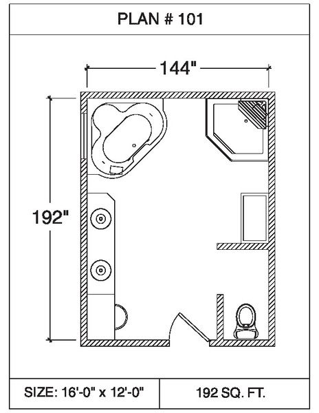 101 Floor Plans Tempzone Cables With Strip Bathroom - Plan 101. 118 sq ...