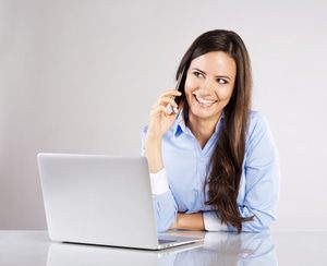 Professional making a customer call