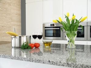 Beautiful granite countertops perfect for meal preparation