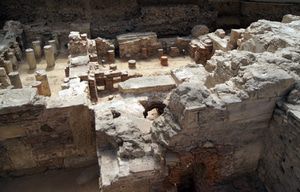 ancient hypocaust radiant heating system in Greece