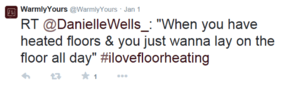 Twitter users show their love for heated floors Twitter users show their love for heated floors