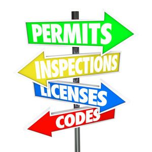 Sign post for permits, codes, licenses