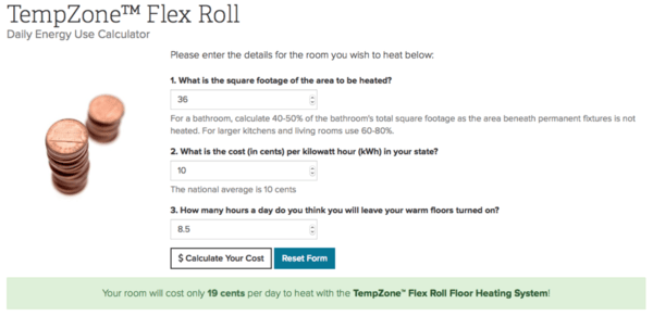 radiant floor heating cost calculator radiant floor heating cost calculator