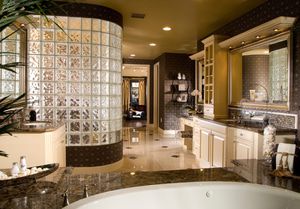Bathroom design trends include new options in tile and radiant floor heating.