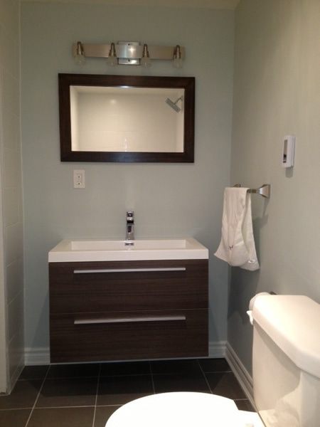 WarmlyYours Share Your Story winner installed TempZone™ radiant floor heating systems in both bathrooms of his basement remodeling project.