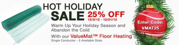 TempZone ValueMat Floor Heating Holiday Sale