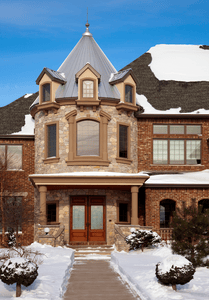 Front porch and steps are clear and safe in the winter with the installation of a snow melting system