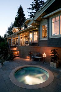Atmospheric patio night lighting