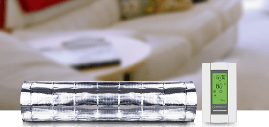 Environ rolls and mats are the perfect radiant heat source for use under floating hardwood floors.