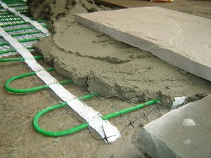 constant wattage cable installed for snow melting