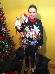 WarmlyYours Ugly Sweater Contest Winner, Mary Godawa.