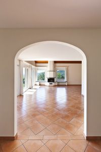 Radiant floor heating systems add extra warmth to the home and and take the chill off of tile floors.